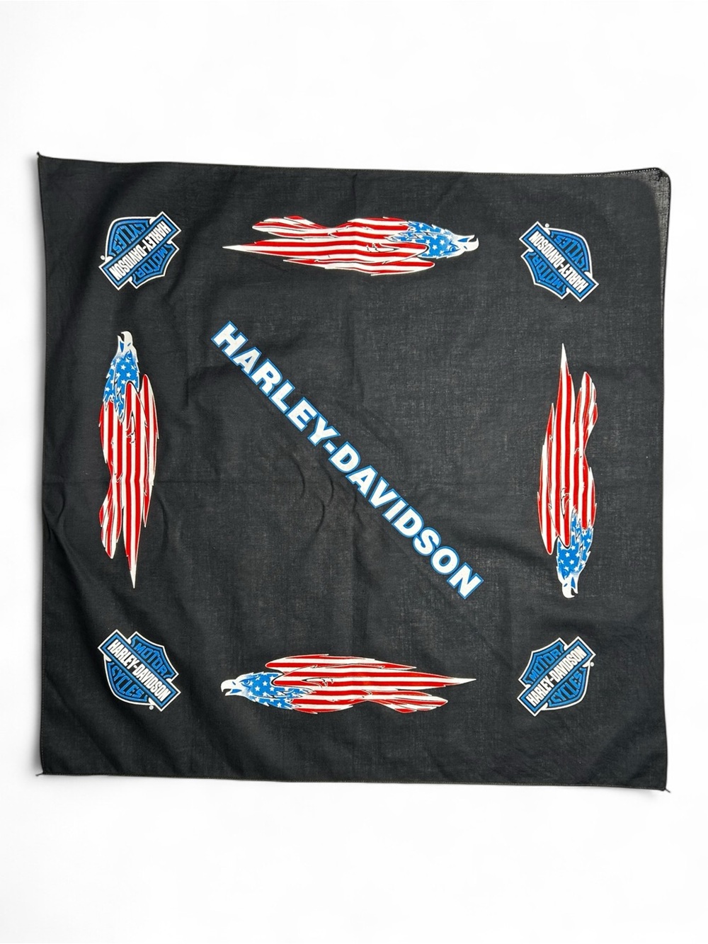 Vintage Harley-Davidson Eagle Bandana Black  Patriotic Motorcycle
